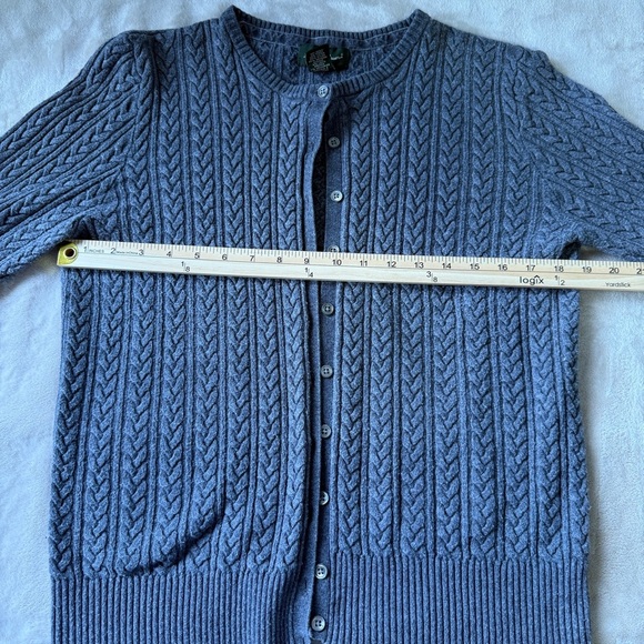 Eddie Bauer Gray Cable Knit Cardigan Timeless Design Size L - Picture 5 of 7